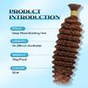 100% Unprocessed Human Hair for Braiding, #27 Honey Blonde Pre-Separated Curly Bulk Hair, 12A Grade Boho Braiding Hair Extensions,Deep Natural Soft Texture, 18 Inch 50g 1 Bundles view 2