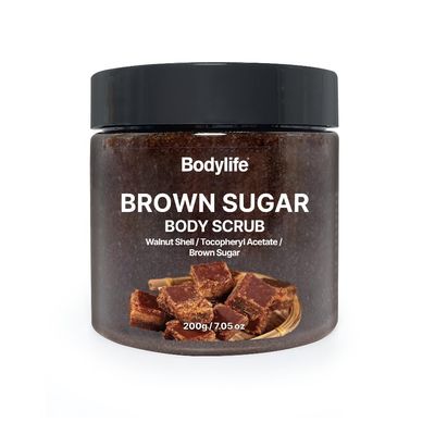 Brown Sugar Body Scrub Exfoliating Sugar Scrub for Body Moisturizing Body Polish Dead Skin Remover Hydrating Shower Bath Body Exfoliator Smooth Soft Skin 10.58 oz