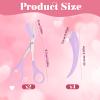 6 PCS Eyebrow Trimmer Scissor, 2 in 1 Eyebrow Scissors with Comb, Stainless Steel Eyebrows Trimmer, Professional Eyebrows Cutter Hair Removal EyebrowScissors with Razor for Men Women (Purple) view 3