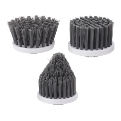 Electric Spin Scrubber Brush Head 3PCS Cordless Cleaning Brush Replacement Heads Premium Plastic Nylon Durable Easy Install for Bathroom Kitchen Tile Grout (Small Disc, Large Disc, Pointy)