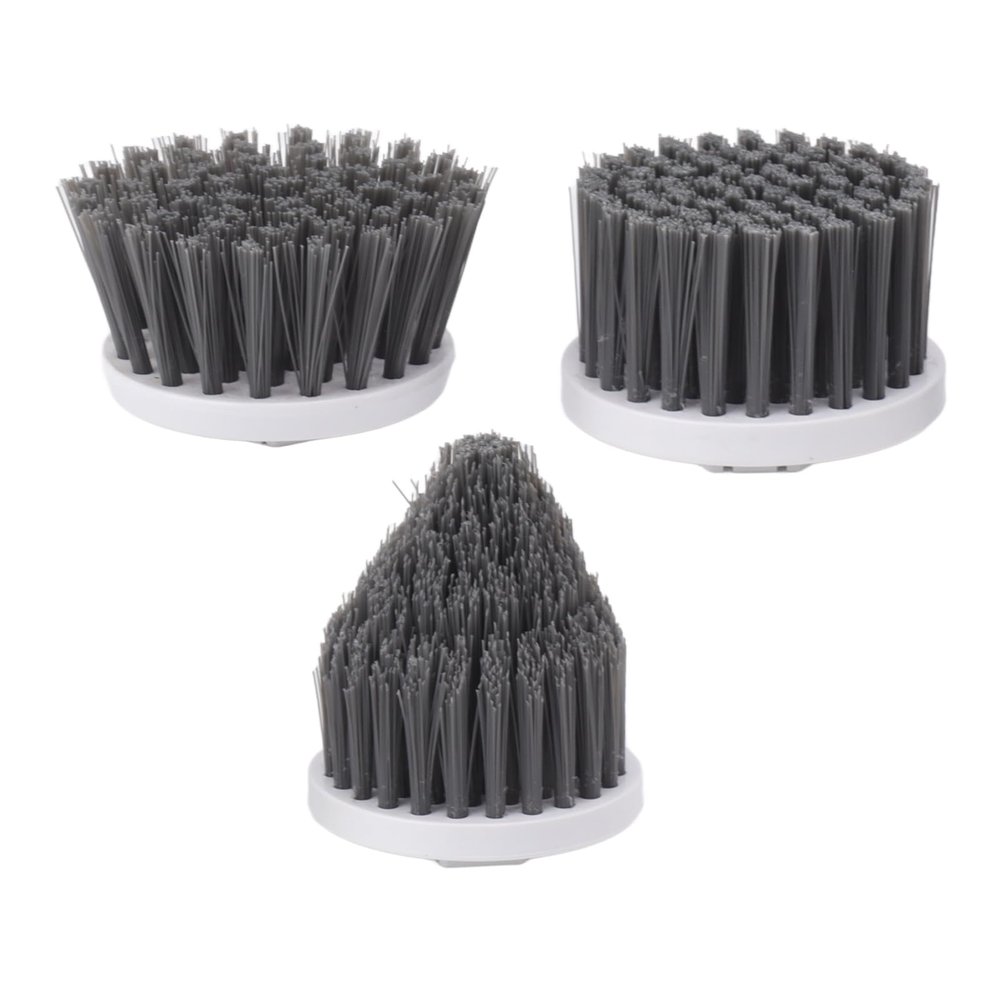 Electric Spin Scrubber Brush Head 3PCS Cordless Cleaning Brush Replacement Heads Premium Plastic Nylon Durable Easy Install for Bathroom Kitchen Tile Grout (Small Disc, Large Disc, Pointy)