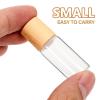 MAGICLULU 10pcs 1ml Glass Roller Bottles with Wood Grain Caps, Refillable Roll on Perfume Bottles with Steel Balls for Essential Oils, Travel-friendly Empty Rollerball Containers view 3