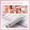 AMURS Bikini Trimmer for Women, Dual-Head Electric Body Hair Trimmer for Sensitive Areas, IP67 Waterproof Rinsable, USB-C Rechargeable Groomer for Bikini Line, Underarms, Legs & Face (White Rose) view 2