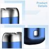 wkao Electric Shaver with Dual Head, Rechargeable Mini for Men, Blue, Portable Fast Charge, Full Body Washable Shaver view 3