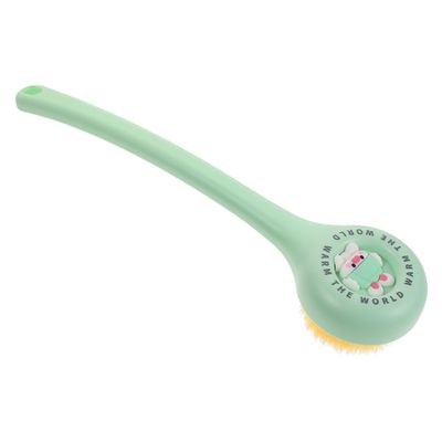 BCOATH Long Handled Body Scrub Brush for Shower with Soft Bristles, Exfoliating Bath Back Scrubber for Women, Green Bathing Accessory for Deep Cleansing and Foot Care