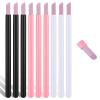 9Pcs Pumice Stone Nail Cuticle Pushers, Black Pink Whit Plastic Handle Cuticle Remover Trimmer Nail Art Pen for Peeling Dead Skin Repairing Household Beauty Salon view 1