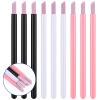 9Pcs Pumice Stone Nail Cuticle Pushers, Black Pink Whit Plastic Handle Cuticle Remover Trimmer Nail Art Pen for Peeling Dead Skin Repairing Household Beauty Salon view 3