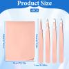 4Pcs Mini Eyebrow Tweezers for Women Small Travel Tweezers Stainless Steel Precision Tweezer Set for Women Men Ingrown Hair Facial Hairs Plucking Removal Comes in Carrying Pouch Professional (Pink) view 2