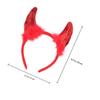 RUNROTOO Devil Horns Headband 2pcs Red Sequins Party Hairband Halloween Costume Decorative Hair Hoop for Women and Teens view 2