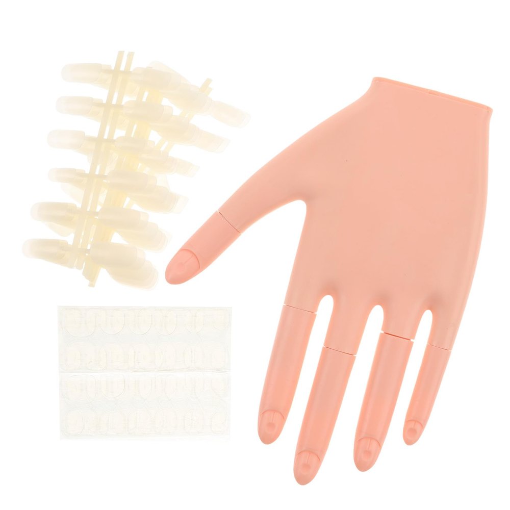 CATIEBYE Flexible Silicone Nail Practice Hand Mannequin with Detachable Fingers and Nail Tips for Manicure Beginners and Salon Use