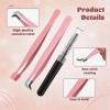3PCS Lash Cluster Tweezer Kit for DIY Individual Eyelash Clusters, Lash Extension Tweezers for False Lashes, Lashes Applicator Tool, Nonstick Lash-Applicator Tweezer Tools view 3