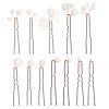 12 Pcs Bridal Hair Accessories Pearl Hair Pins Wedding Pearl U Shape Barrette for Brides Bridesmaid Women view 2