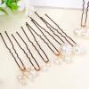 12 Pcs Bridal Hair Accessories Pearl Hair Pins Wedding Pearl U Shape Barrette for Brides Bridesmaid Women view 4