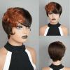 Adette Brazilian Human Hair Short Bob Pixie Cut Wig with Highlights - 180% Density Body Wave Curl, Glueless Rose Net Cap, Full Machine-Made with Bangs for Daily Wear, Cosplay, Parties & Festivals view 2