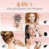 SPOTLESE Electric Razors for Women, 5-in-1 Electric Shaver with 7D Magnetic Head, IPX7 Waterproof Wet Dry Hair Remover with LED Display, Travel Lock for Body Face Underarms Bikini Legs (Rose Gold) view 3