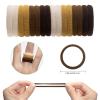 100 Pcs Baby Hair Ties, Cotton Hair Ties for Girls and Kids, Multicolor Small Seamless Hair Bands Elastic Ponytail Holders Kids Toddler (Mixed Tan) view 3