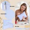 Huhumy 3 Pcs Makeup Bag Set Cute Stripe Cosmetic Pouch for Women Aesthetic Seersucker Travel Toiletry Bag Set Preppy Small Makeup Purse Pouch Cosmetic Organizer Pencil Case with Zipper(Blue) view 4