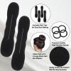 4 Pcs Hair Bun Maker Sponge with Hair Ties Hairs Bun Updo Shaper Magic Snap Roll Sponge Curler Clip Hairs Styling Accessories Easy Donut Maker Twister for Ballet French Twist Long Thin Curly Wavy view 3