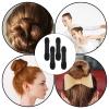 4 Pcs Hair Bun Maker Sponge with Hair Ties Hairs Bun Updo Shaper Magic Snap Roll Sponge Curler Clip Hairs Styling Accessories Easy Donut Maker Twister for Ballet French Twist Long Thin Curly Wavy view 4