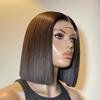 oulaer Blunt Cut Bob Wig Human Hair Wear And Go Straight Short Bob Wigs For Women Pre Plucked 13x6 HD Lace Wig Glueless Natural Hairline Wigs 150% Density 16Inch view 1