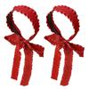 SILENRADAWN 2pcs Red Ribbon Hairbands Long Ties Womens Hair Hoops Headbands Stylish Hair Accessories for Daily Wear and Decoration view 1