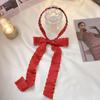 SILENRADAWN 2pcs Red Ribbon Hairbands Long Ties Womens Hair Hoops Headbands Stylish Hair Accessories for Daily Wear and Decoration view 4