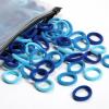 100 Pcs Baby Hair Ties, Cotton Hair Ties for Girls and Kids, Multicolor Small Seamless Hair Bands Elastic Ponytail Holders Kids Toddler (Mixed Blue) view 1