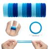 100 Pcs Baby Hair Ties, Cotton Hair Ties for Girls and Kids, Multicolor Small Seamless Hair Bands Elastic Ponytail Holders Kids Toddler (Mixed Blue) view 3