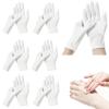 12-Pack White Cotton Gloves, for Dry Hands Sleeping Eczema Care and Night-Time Moisturizing, Unisex Soft Sleep Elastic SPA Glove Set, Arts Crafts, Wedding, Halloween Costumes, Jewellery Inspection view 1