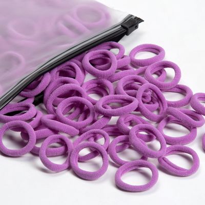 100 Pcs Baby Hair Ties, Cotton Hair Ties for Girls and Kids, Multicolor Small Seamless Hair Bands Elastic Ponytail Holders Kids Toddler (Lilac)