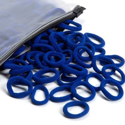 100 Pcs Baby Hair Ties, Cotton Hair Ties for Girls and Kids, Multicolor Small Seamless Hair Bands Elastic Ponytail Holders Kids Toddler (Royal Blue)