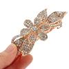 IWOWHERO Rhinestone Flower Hair Clip Large Spring-loaded Metal Barrette White Decorative Hair Accessory for Women Bridal and Dressy Hairstyles view 4