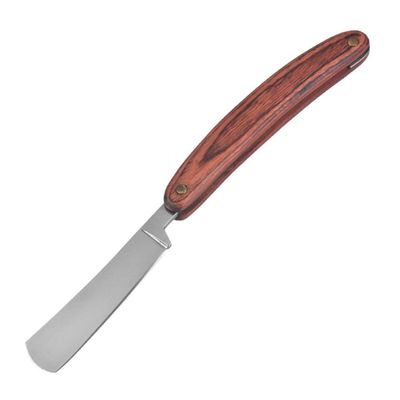 Ipetboom Manual Straight Razor Beard Shaver Wooden Handle, Single Edge Grooming Razor for Men Vintage Style Shaving, Eyebrow Shaping Cutter Suitable for Hair Salon and Personal Grooming