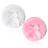 2Pcs Long Body Powder Puff, 3.5"Washable Powder Puff Face for Wet Dry Makeup, Face, Body(White/Pink) view 1