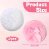 2Pcs Long Body Powder Puff, 3.5"Washable Powder Puff Face for Wet Dry Makeup, Face, Body(White/Pink) view 2