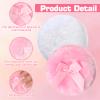 2Pcs Long Body Powder Puff, 3.5"Washable Powder Puff Face for Wet Dry Makeup, Face, Body(White/Pink) view 3