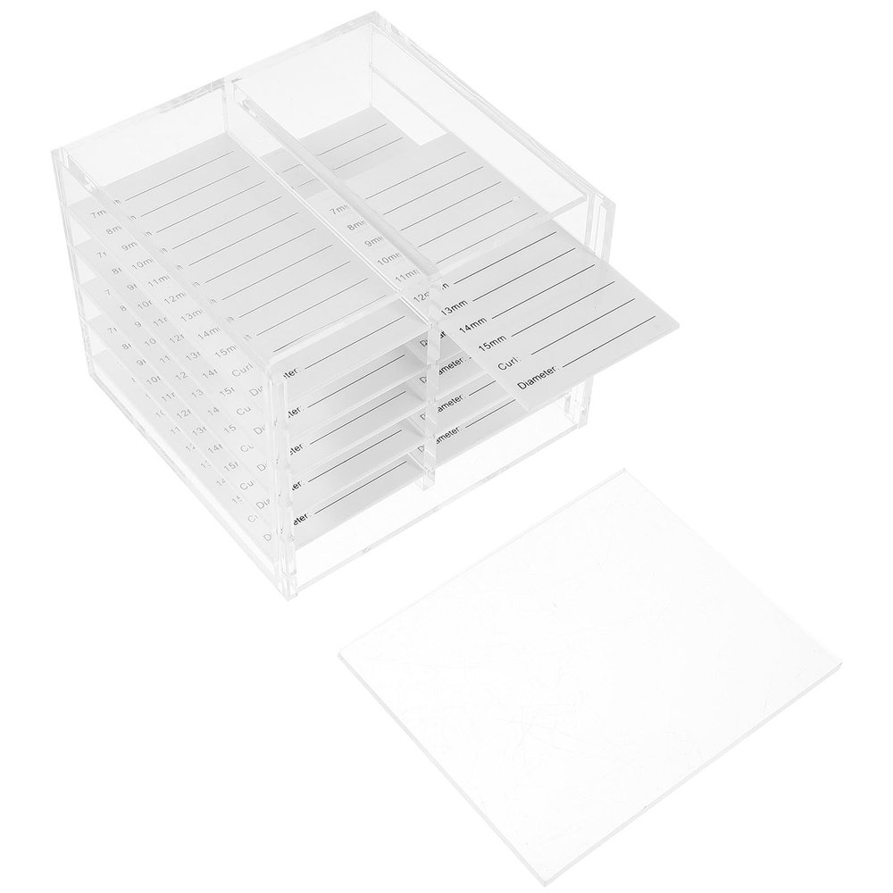 VILLFUL Acrylic False Eyelash Organizer Box, 10-layer Eyelash Storage Case and Display Holder for Travel and Home Use