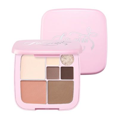 Life Girls Fuzzy Fantasy Seven-Colored Face Synthesis,Eye shadow disk,Dull-light Pearl-light High-light Eye Shadow Red-cheeked Woman All-in-One (01# Sweet Coffee Pink Brown)