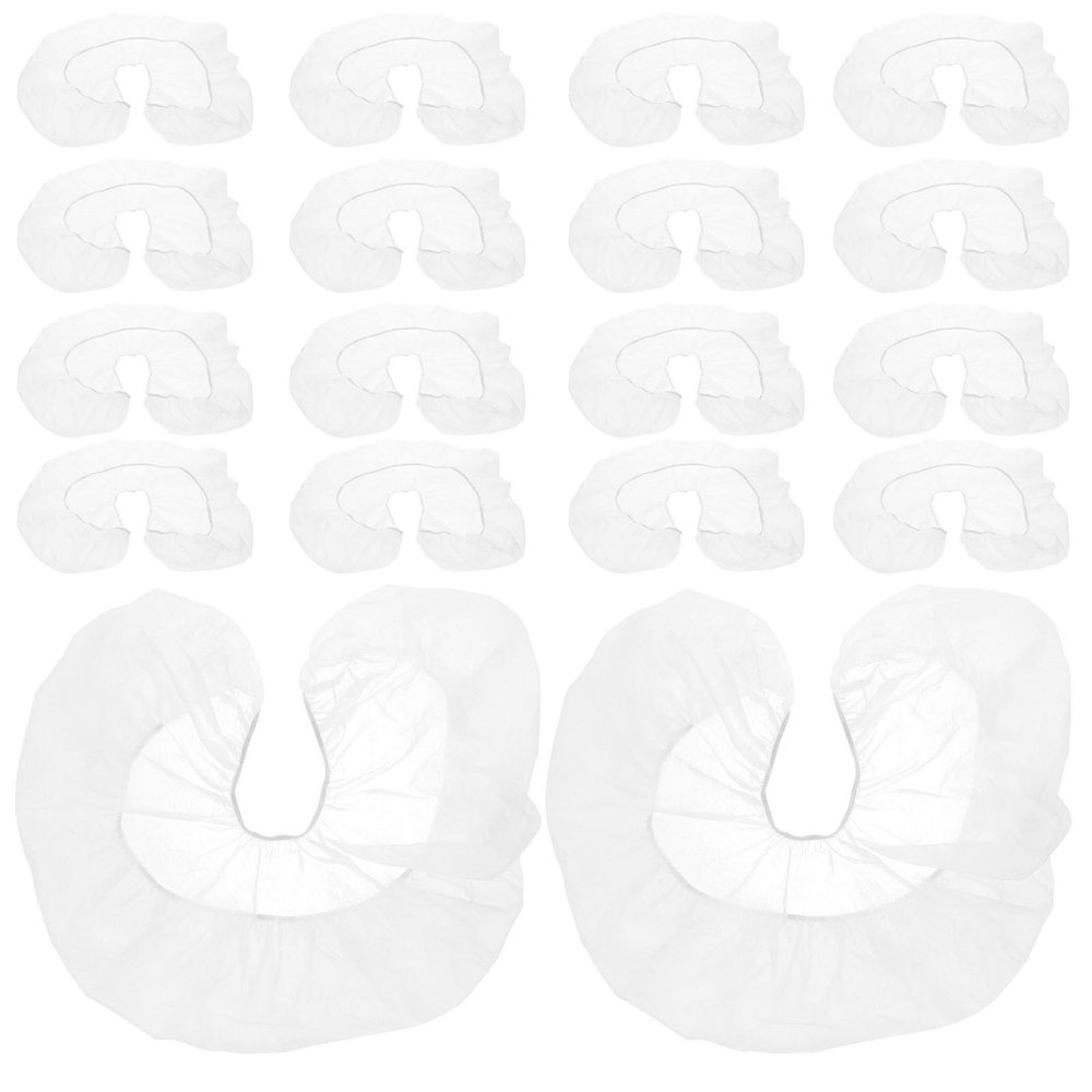 Alipis 100pcs Disposable Face Headrest Covers 30x30cm Non-woven Fabric Salon Spa Massage Bed Face Pillow Covers for Professional Beauty Therapy