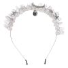 Zerodeko Crystal Pendant Headband with Natural White Sea Star and Moon, Black Delicate Hair Accessory for Womens Wedding and Party Hair Decor view 1