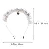 Zerodeko Crystal Pendant Headband with Natural White Sea Star and Moon, Black Delicate Hair Accessory for Womens Wedding and Party Hair Decor view 2