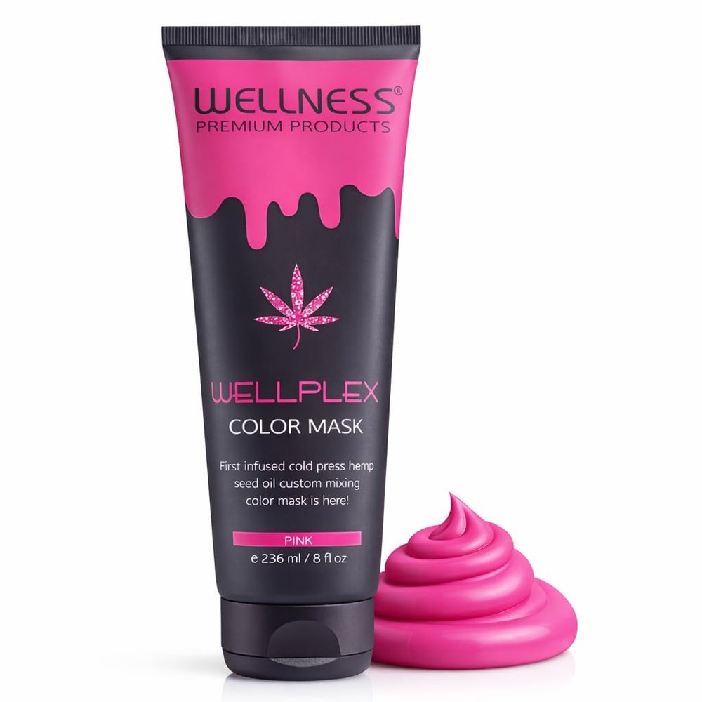 Wellness Vivid Color-Depositing Hair Mask, 8 oz, Pink