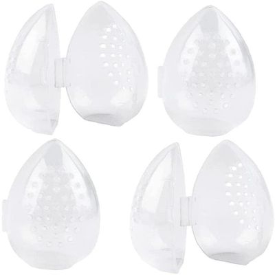 4 Pack Teardrop-Shaped Breathable Makeup Sponge Case Protective Plastic Travel Blender Holder Cosmetic Egg Storage Container For Women Clever fashion