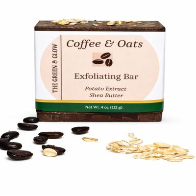 Coffee & Oats Natural Bar Soap Natural Coffee Soap with Shea Butter & Potato Extract Gentle Moisturizing Soap for Face & Body Handmade Bar Soap 4 oz