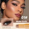 MylingKorm 3-in-1 Waterproof Eyeshadow Stick, Tri-Color Gradient Cream Shadow Pencil for Women, Long-Lasting Shimmer & Highlighter, Easy to Blend Crease-Resistant (01) view 2