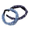 STOBAZA 2pcs Knotted Pearl Headbands for Women, Wide Band Denim Fabric Hair Accessories, Blue Gradient Colors, Stylish Hairbands for Daily Wear and Face Washing view 1