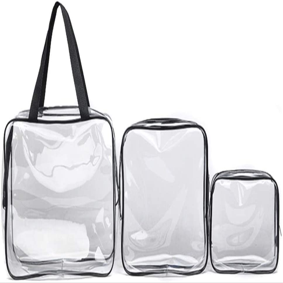 1 pcs Clear Cosmetic Bag Travel T etry Bag set with Zipper PVC Make-up Pouch Handle Straps Packing Organizer S Convenient and nice