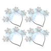 NOLITOY 4pcs Silver Snowflake Glitter Headbands Christmas Holiday Hair Accessories for Women and Festive Winter Party Hairbands view 1