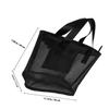 Mikinona Mesh Toiletry Bag with Zipper Large Capacity Mesh Makeup Cosmetic Bag for Women Travel Organizer Handheld Toiletry Storage Pouch view 2