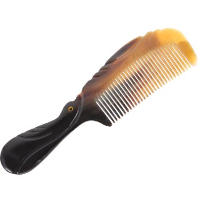ABOOFAN Natural Ox Horn Handheld Comb 20x5.5cm Scraping Massage Hair Styling Tool Portable Scalp Treatment for Home Use Random Color